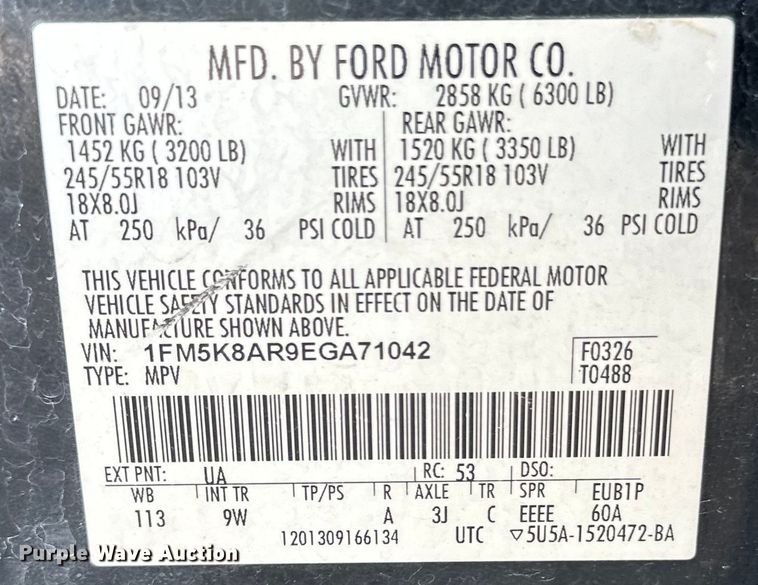 image for item DS4196 2014 Ford Explorer Police Interceptor  SUV