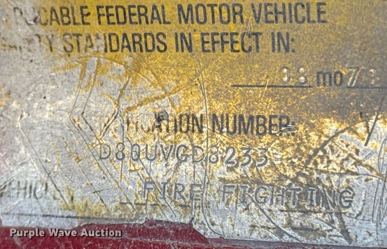 image for item DX0817 1980 Ford 8000 pumper fire truck