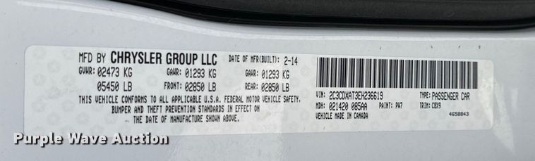 image for item EH6891 2014 Dodge  Charger Police  