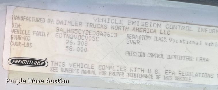 image for item EJ7000 2014 Freightliner  108SD dump truck