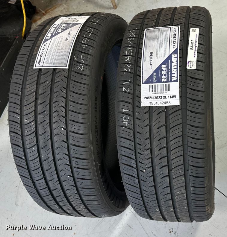 image for item EJ7017 (2) Advanta 285/45R22 tires