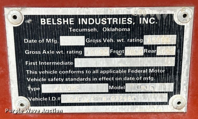 image for item EK4840 1999 Belshe T-16 directional boring unit trailer