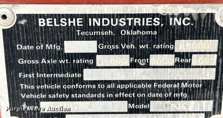 image for item EK4840 1999 Belshe T-16 directional boring unit trailer