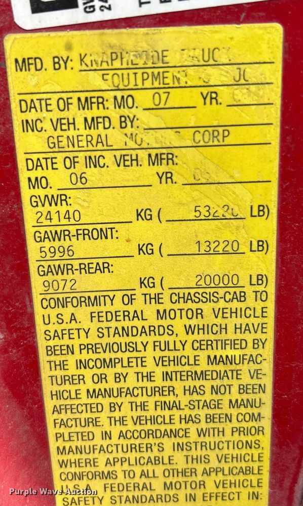 image for item EK4851 2005 Chevrolet  C8500 dump truck