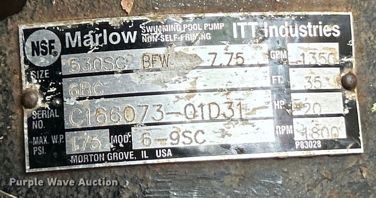 image for item EK4947 Marlow 530SC pool pump