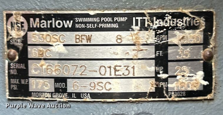 image for item EK4948 Marlow 530SC swimming pool pump