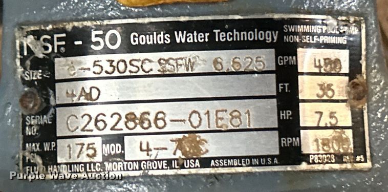image for item EK4949 Goulds e-530SC swimming pool pump