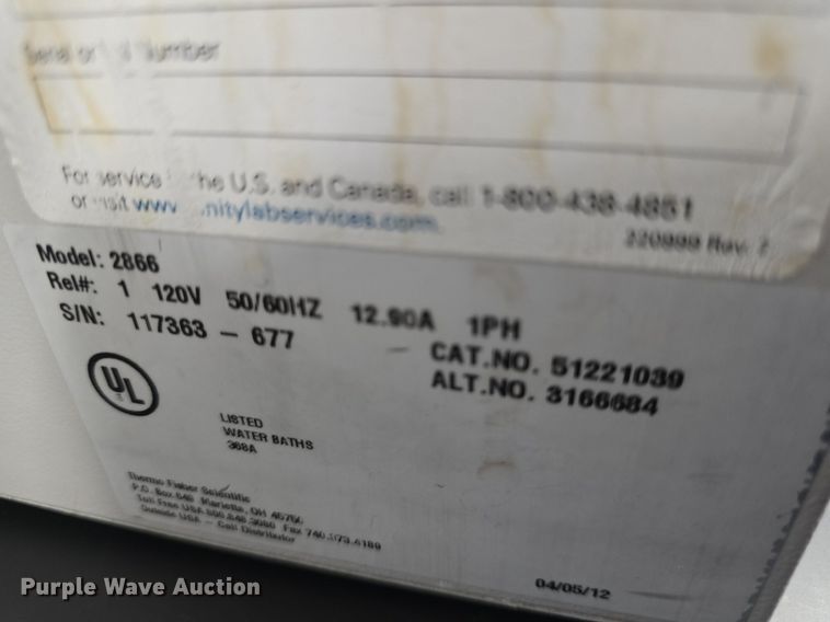 image for item EK6189 Thermo  Fisher Scientific 2866  water bath