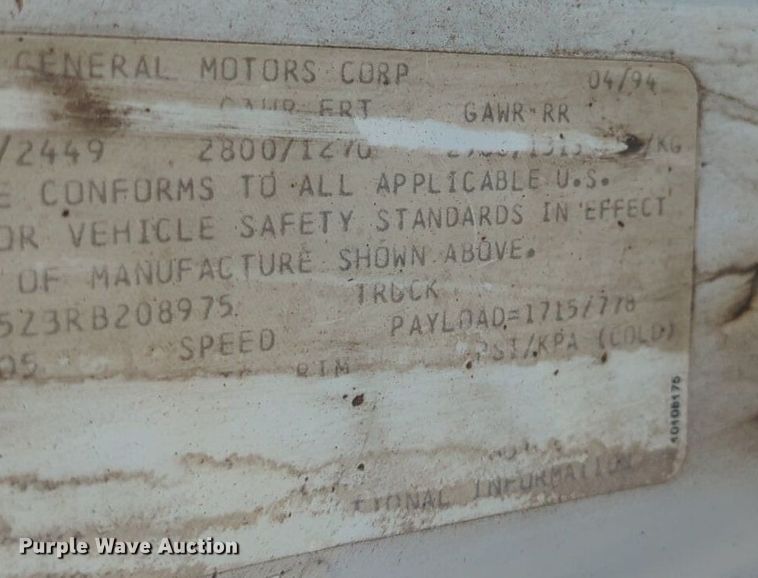 image for item NG9989 1994 Chevrolet  Astro van