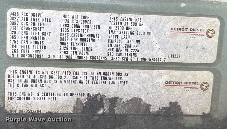 image for item NT9136 2000 E One ladder fire truck