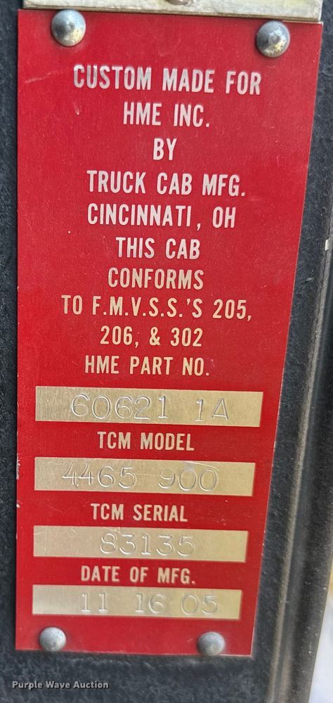 image for item NT9140 2006 HME 4465 900 pumper fire truck