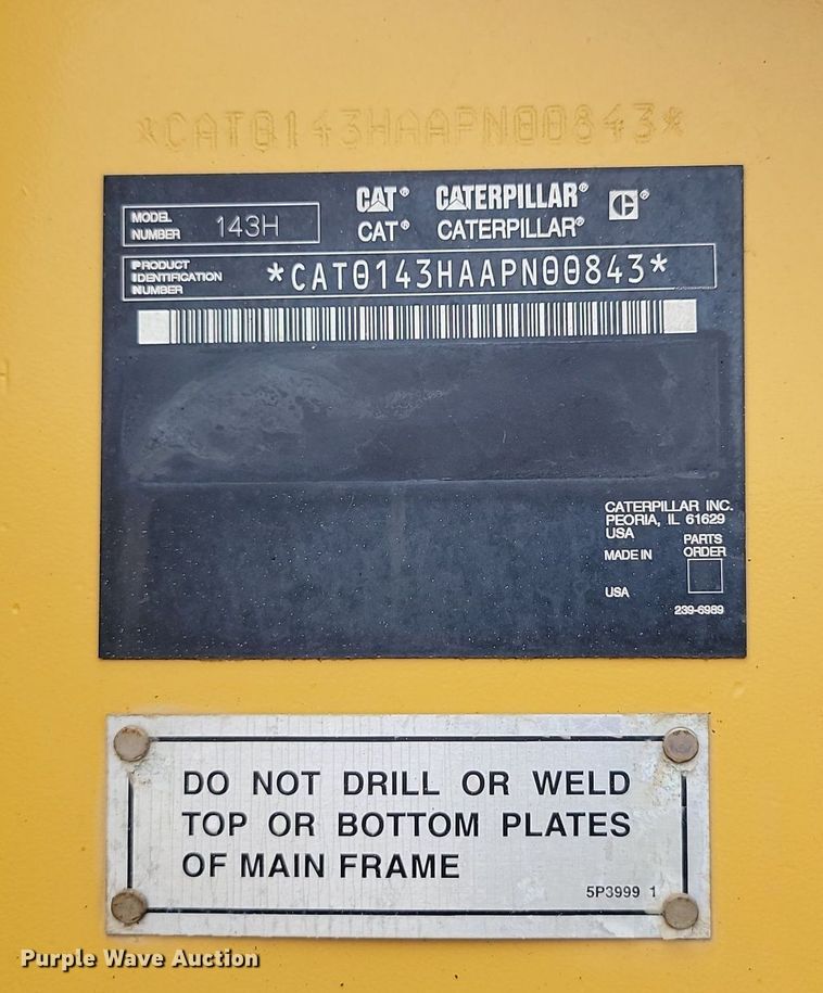 image for item OD9570 2006 Caterpillar 143H VHP motor grader