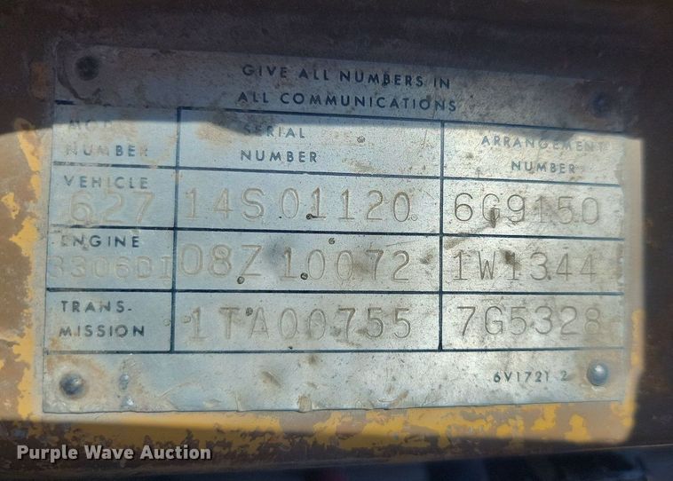 image for item OD9583 1981 Caterpillar  627B conventional scraper 