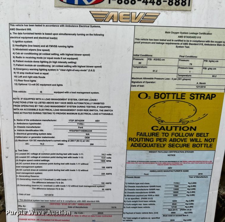 image for item OF9731 2017 Ford  F550 XLT ambulance