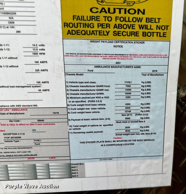 image for item OF9731 2017 Ford  F550 XLT ambulance