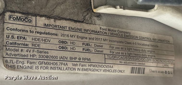 image for item OF9731 2017 Ford  F550 XLT ambulance