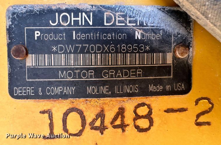 image for item OL9654 2008 John Deere 770D motor grader