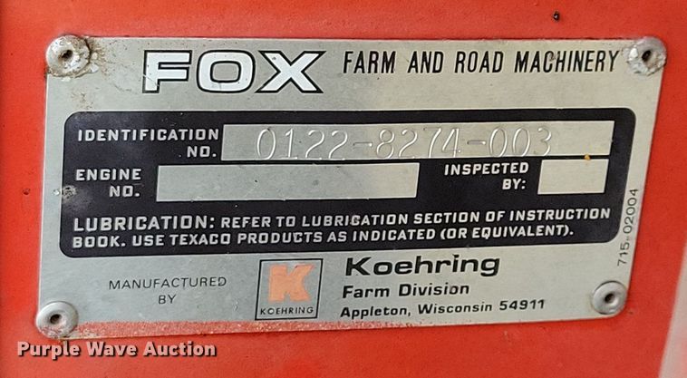 image for item DG0665 Fox 3000 forage harvester