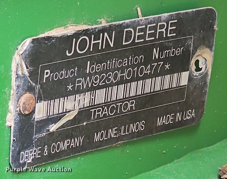 image for item DP0995 2009 John Deere 9230 4WD tractor