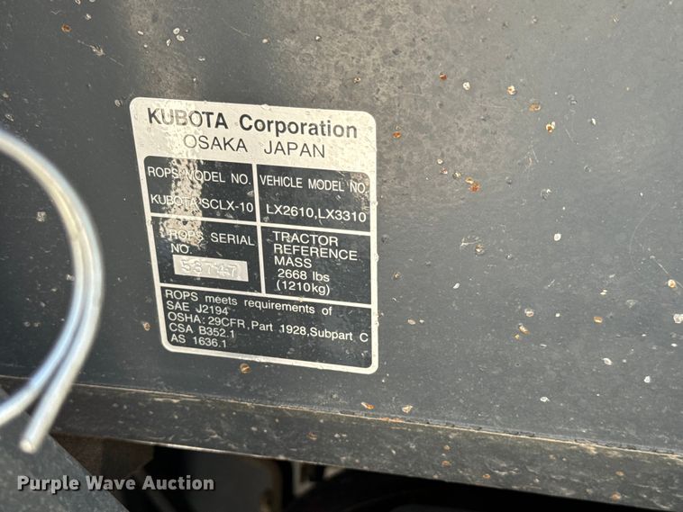 image for item DS7500 2021 Kubota  LX3310HSD MFWD tractor