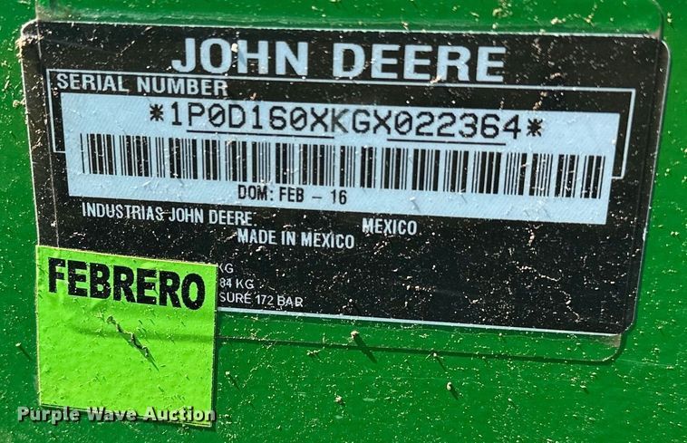 image for item EJ4390 2016 John Deere  3032E MFWD tractor