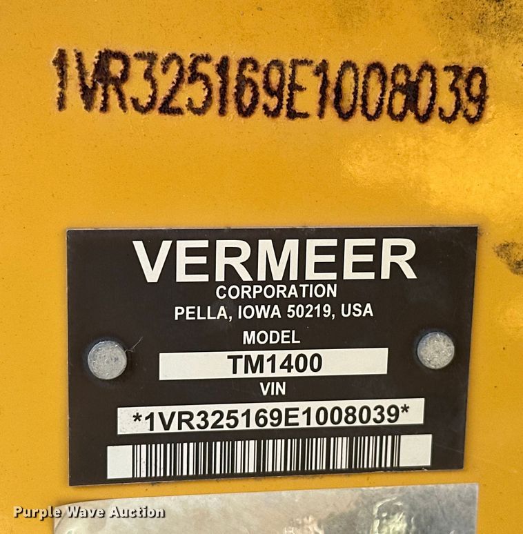 image for item EJ4409 2014 Vermeer  TM1400 disc mower
