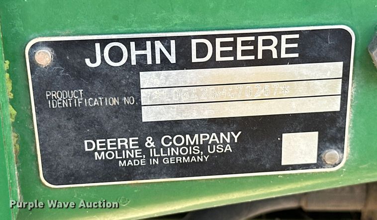 image for item NR9819 2004 John Deere 6420 MFWD tractor