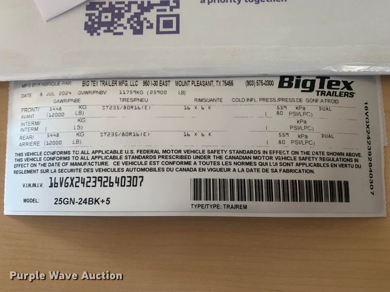 image for item DG4440 2009 Big Tex equipment trailer