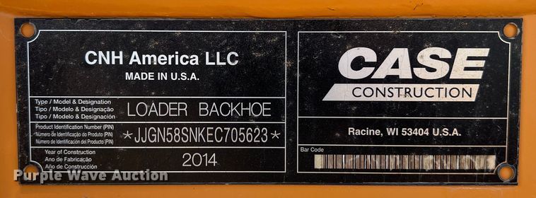 image for item DO2422 2014 Case 580 Super N backhoe