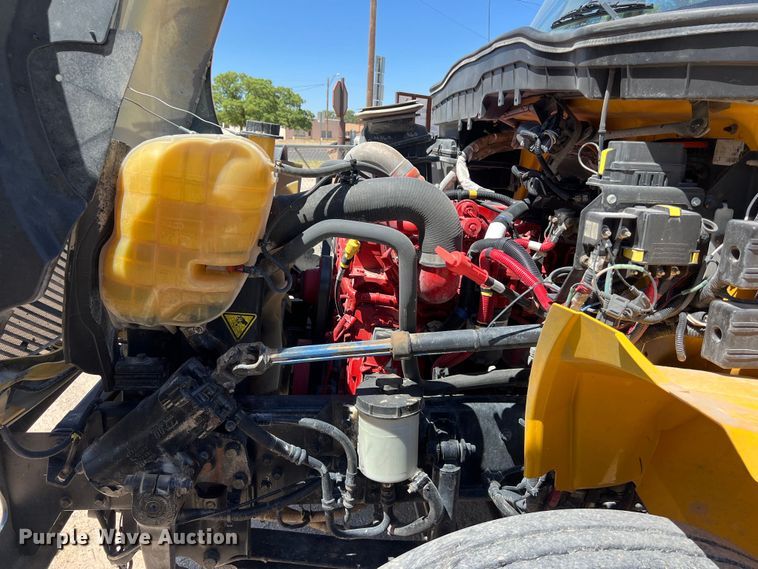 image for item DO2429 2018 International  DuraStar 4300 flatbed truck with crane