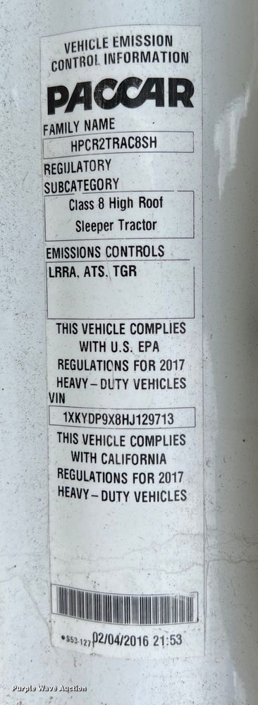 image for item DO2473 2017 Kenworth T680 semi truck