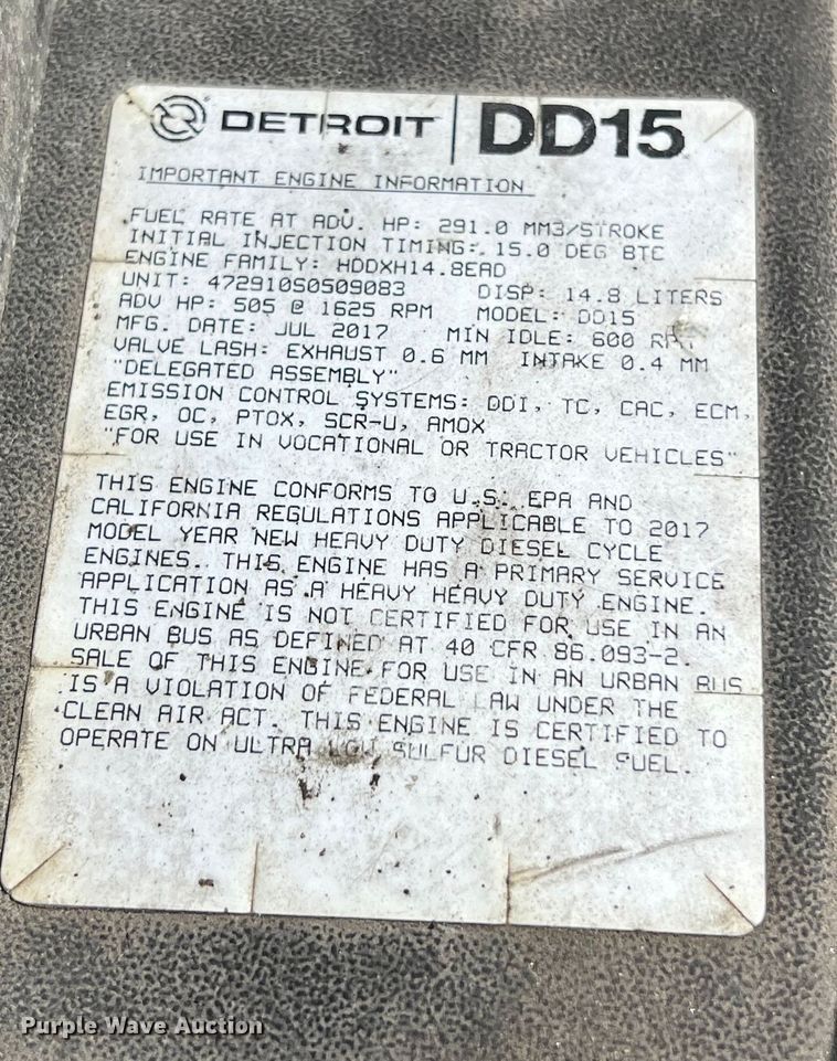 image for item DO2474 2018 Freightliner  Cascadia  semi truck