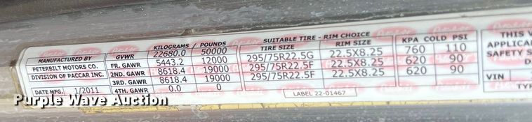 image for item DO2477 2012 Peterbilt  386 semi truck