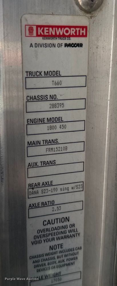 image for item DX0850 2013 Kenworth T660 semi truck