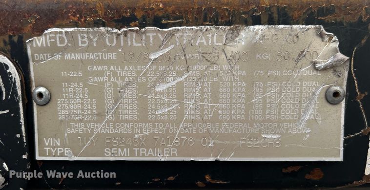 image for item EG0754 2007 Utility Trailer FS2CHS flatbed trailer