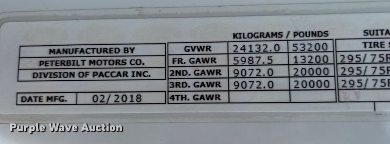 image for item EG0758 2019 Peterbilt  579 semi truck