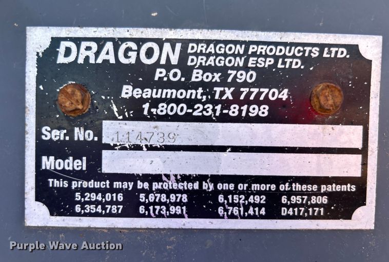 image for item EG0777 2012 Dragon Products LTD vacuum trailer