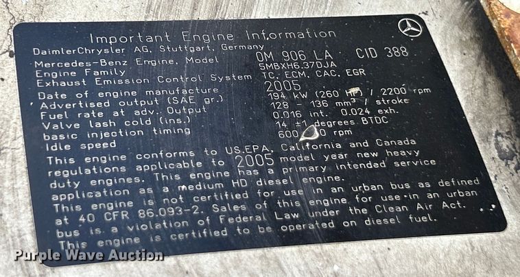 image for item EK4856 2006 Sterling  Acterra box truck