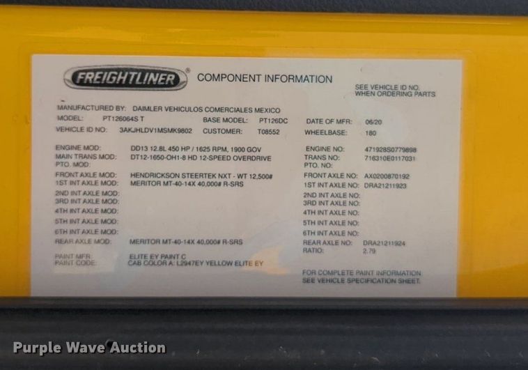 image for item NW9512 2021 Freightliner Cascadia 126 semi truck