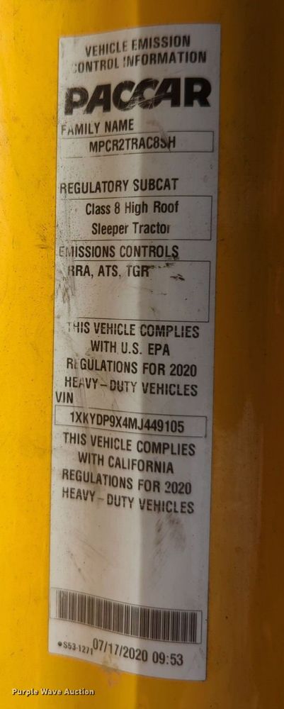 image for item NW9522 2021 Kenworth T680 semi truck