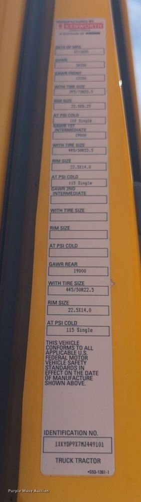 image for item NW9523 2021 Kenworth T680 semi truck