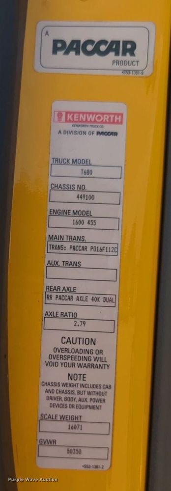 image for item NW9527 2021 Kenworth T680 semi truck