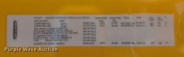 image for item NW9530 2021 Freightliner Cascadia 126 semi truck