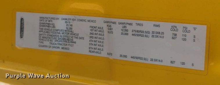 image for item NW9540 2020 Freightliner Cascadia 126 semi truck