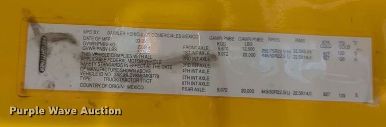 image for item NW9541 2021 Freightliner Cascadia 126 semi truck