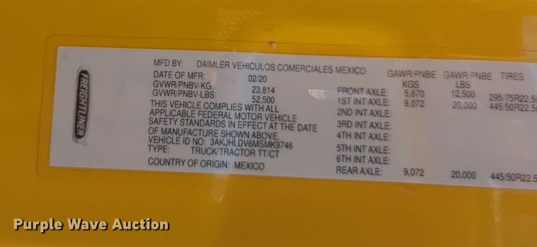 image for item NW9542 2021 Freightliner Cascadia 126 semi truck