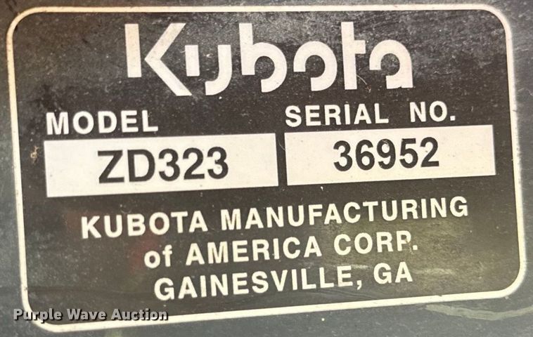 image for item DK6523 Kubota ZD323 ZTR lawn mower