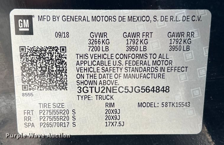 image for item DO2467 2018 GMC Sierra 1500 Denali Crew Cab pickup truck