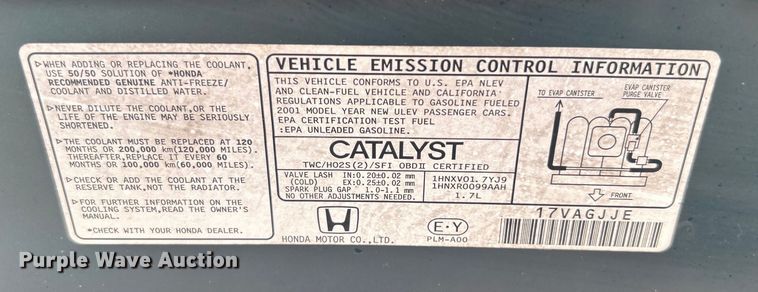 image for item DO6592 2001 Honda Civic 