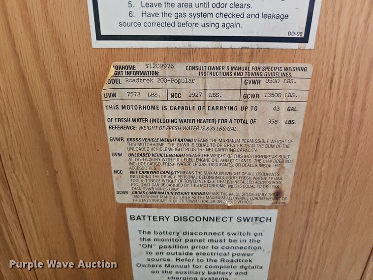 image for item DP1014 2000 Chevrolet Express 3500 Roadtrek 200 RV